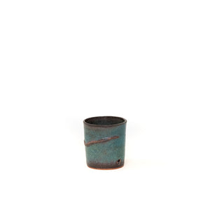 Ribbed Blue Coffee Cup