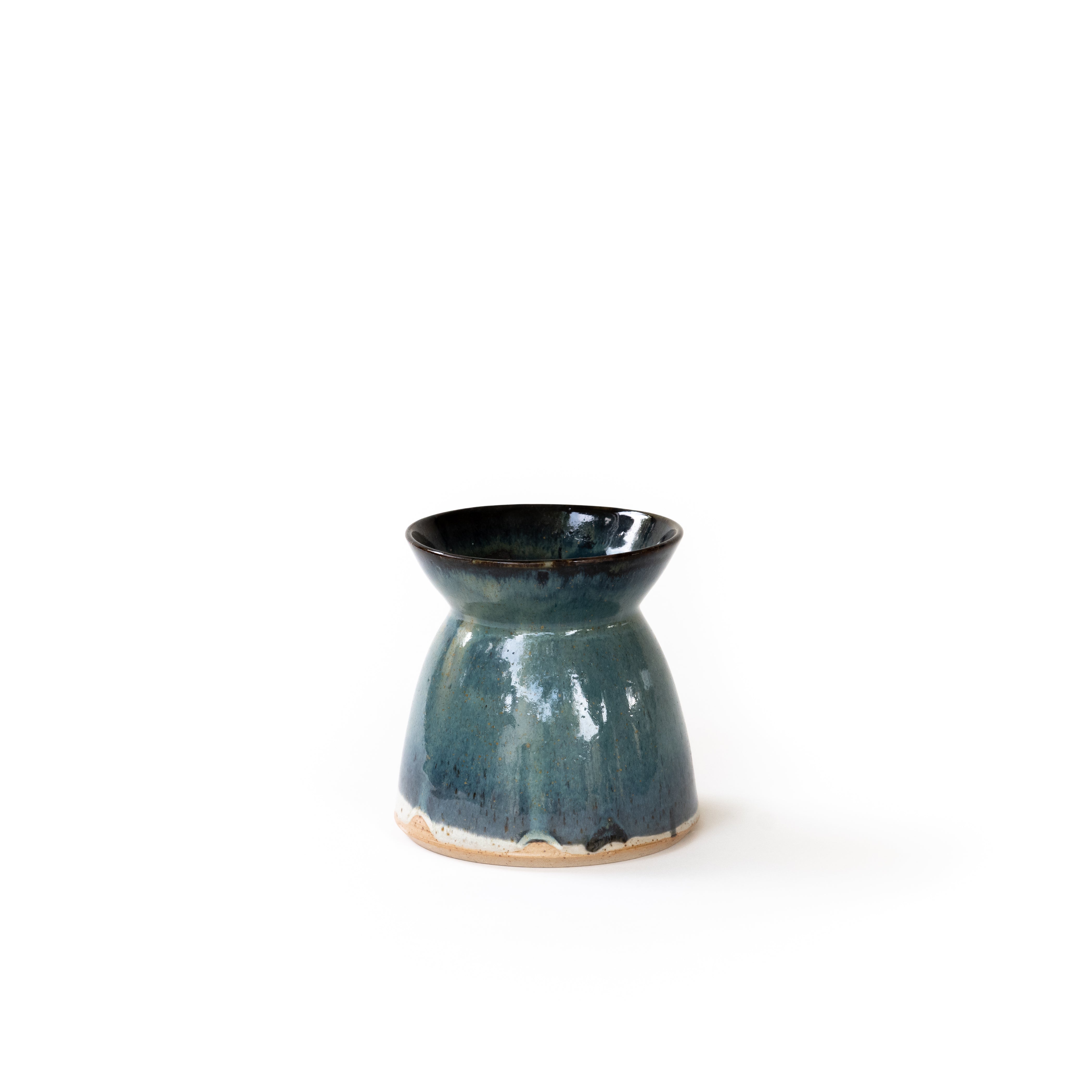 Blue Vase with Gold Speckling