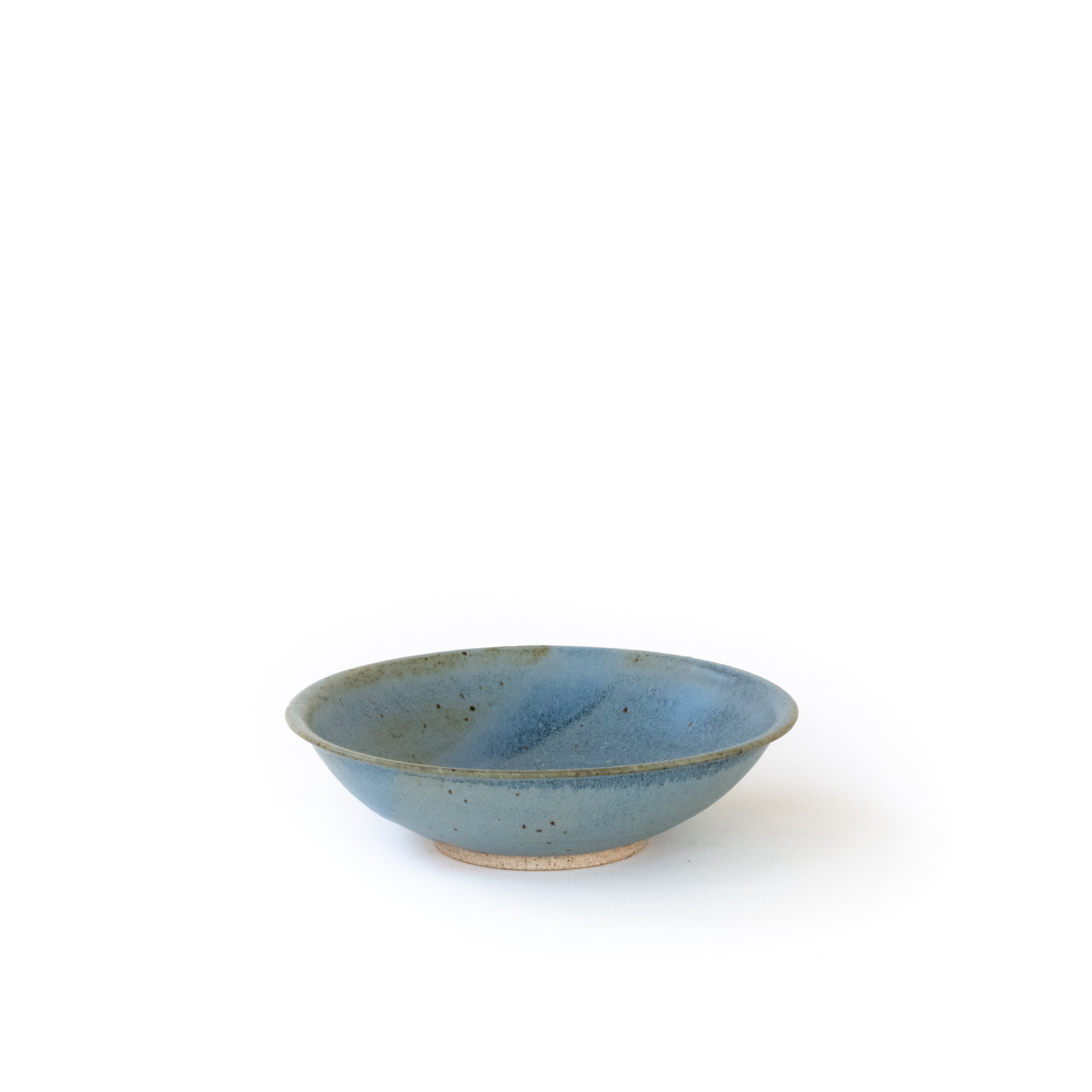 Shallow Blue Mottled Bowl